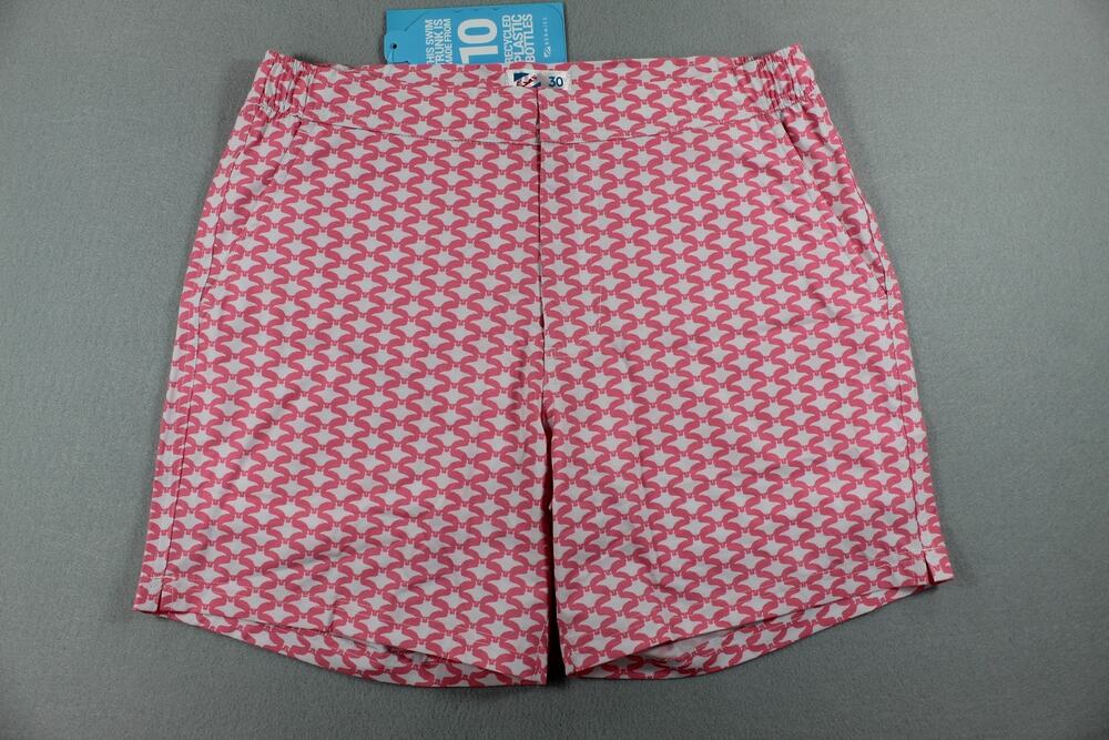 Bermies Swim Shorts Mens 30 Pink Stingray Tailored 6 Inch Compression Liner UPF